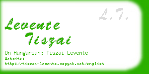 levente tiszai business card